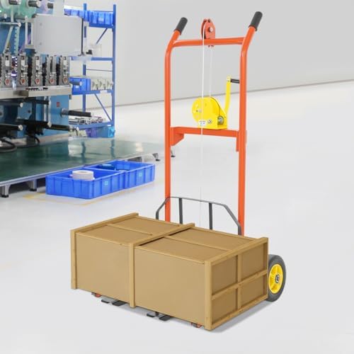 Hydraulic Material Lift Winch Stacker, Pallet Truck Dolly, Adjustable Stacker Fork Lift, 330 Lbs 40" Max Lift with 9" Casters, Removable Lifting Platform for Warehouse, Factory, Workshop - Image 4