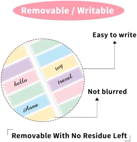 300PCS Removable Labels, 1x3 Removable Colored Labels Stickers, Writable Stickers for Home & Office, Smudge-Proof Finish, Residue-Free Removal, for Food Containers, Classroom, Storage - Image 3