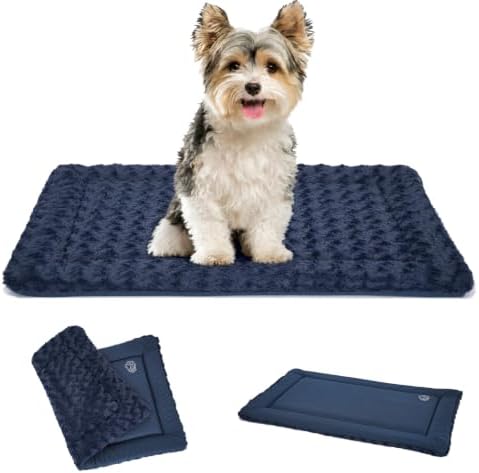 EMPSIGN Dog Crate Pad for 24"x18" Dog Crate, Plush/Canvas Navy by EMPSIGN