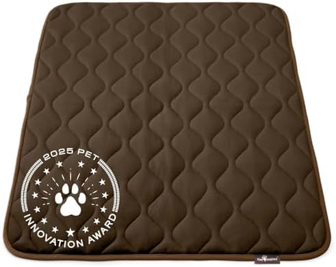 Paw Inspired Washable Padded Crate Mats for Dogs, Dark Brown, 41x28 Inch by HOME
