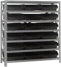 Quantum Storage Systems 1839-110BK Steel Shelving Unit with 4" Shelf Bins, 18" D x 36" W x 39" H, Black by QuantumStorageSystems
