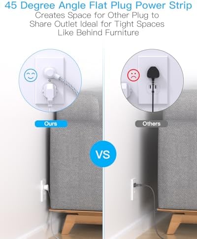 One Beat Power Strip with USB C, 3 Outlets 4 USB Ports (3.1A),6ft - Image 6