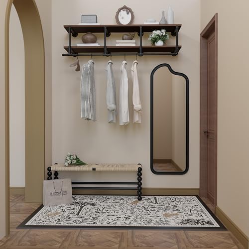 Wall Mounted Clothes Rack 12 Inch Deep, 60 Inch Heavy Duty Garment Rack with Real Walnut Wood Shelf, Multi-Purpose Hanging Rod & Space-Saving Closet Storage Organizer - Image 5