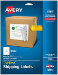 Avery Full-Sheet Printable Shipping Labels, 8.5" x 11" Customizable Stickers, White, 25 Blank Mailing Labels, Great for Mailing, Shipping, Organizing, and More (8165) by Avery