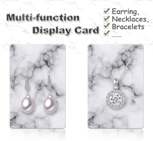 Earring Cards, Set Jewelry Making Supplies with 100 Pcs Earring Holder Cards 200 Pcs Earring Backs and 100 Jewelry Packaging for Earrings Necklace Jewelry Display, Bags 3.5x2.4 Inches (Marble White) - Image 4