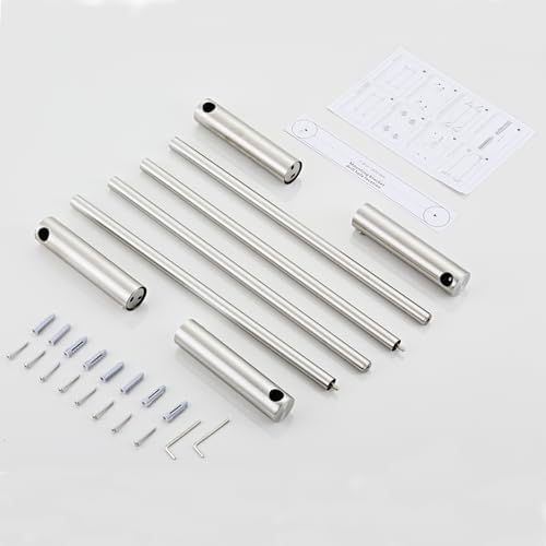 Towel Racks for Bathroom, NEWRAIN Wall Mounted Stainless Steel Organizer, Brushed Nickel Rolled Towel Storage Wall-Mounted Bath Towel Holder for Folded Large Towel Washcloths - Image 7