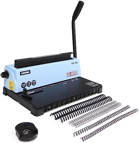 RAYSON TD-132 3:1 Wire Binding Machine, 12-Sheet Punch, 120-Sheet Capacity by RAYSON