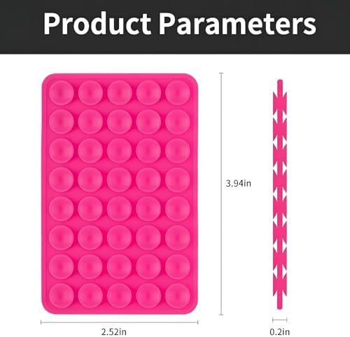 SHENGXIN 2 Pack Silicone Double-Sided Suction Grip – 40 Cups per Side, Strong Hold for iPhone, Galaxy, Pixel, Android – Hands-Free for Selfies & Videos (Rose Red) - Image 4