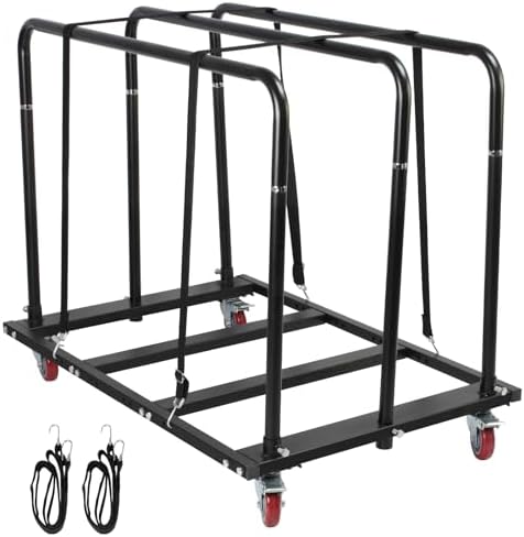 Folding Table Cart, Heavy Duty Panel Cart with 1,800LBS Capacity & 10 Table Holder, Features Swivel Casters for Easy Transport, Ideal for Catering Events, Wedding Receptions, and Conference Setups by Unknown