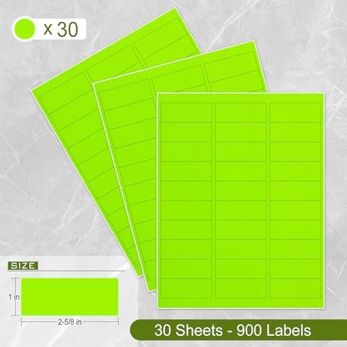 L Liked 1" x2-5/8 Fluorescent Green Labels 900 Labels 30 Sheets (Pack of 2) - Image 3