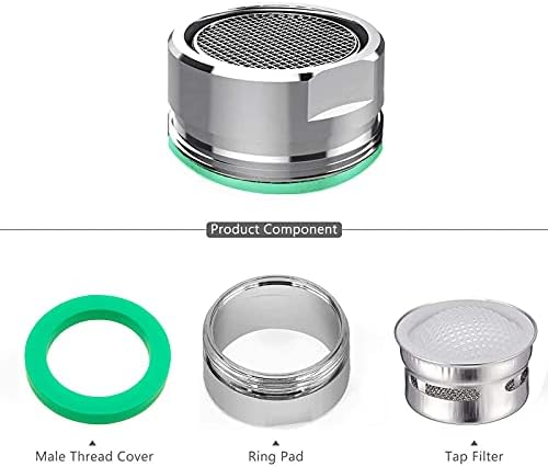 BOETOADG 4PCS Faucet Aerator, 2 Packs of Aerator Filter Replacement Parts, With Brass Housing 15/16 Inch 24mm External Thread Aerator Faucet Filter, With Gasket, For Kitchen and Bathroom - Image 4