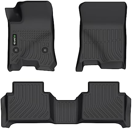 Floor Mats for Chevrolet Chevy Colorado 2023-2025 2026(Crew Cab) & GMC Canyon 2023-2026 All Weather Protection TPE Heavy Duty Automotive Floor Liners Custom Front& 2nd Row Accessories, Black by HAFIDI
