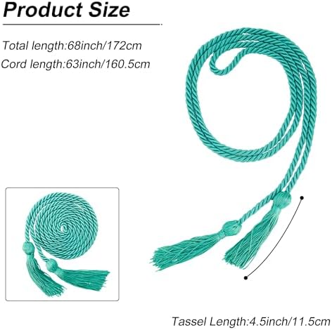 GraduationMall Graduation Honor Cord 68" Turquoise - Image 4