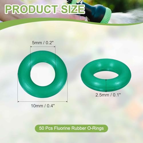 50pcs Fluorine Rubber O-Rings 10mmODx5mmIDx2.5mmW FKM Seal Gasket - Image 2