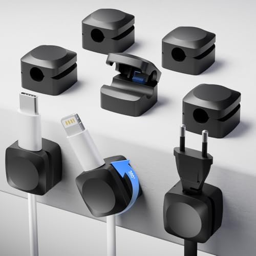 Daisyhome Rotatable Cord Organizer, Strong Adhesive Spring Cable Clips by Daisyhome
