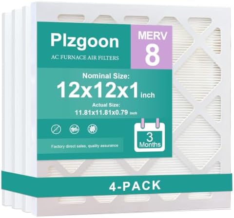 12x12x1 Air Filter 4 Pack MERV 8 Upgraded Version-More Folds by Unknown