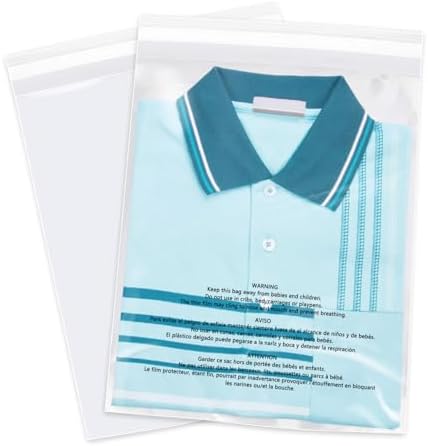 9" x 12" (200 Count) Clear Poly Bags with Suffocation Warning by Weploy