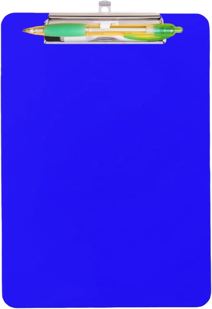 Blue Plastic Clipboard with Pen Holder, Nursing Clipboard Standard Letter A4 by TFDLCGzm