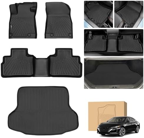 Peleus Floor Mats for Nissan Sentra 2020-2025 2026 Floor mats,TPE All Weather Protection 2 Rows Car Floor Liners with Cargo Liner for Sentra Trunk Mat+Floor Mats by Unknown