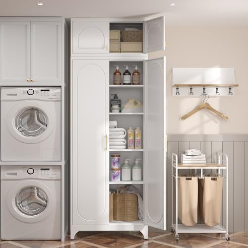 SteeLoong 90"Metal Pantry Storage Cabinet with Doors & 4 Adjustable Shelves - Image 5