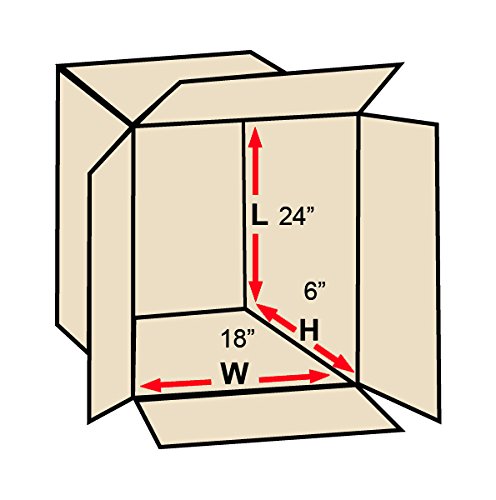 TAPE LOGIC 24x18x6 Flat Corrugated Boxes, 24L x 18W x 6H, Storage Box - Image 2
