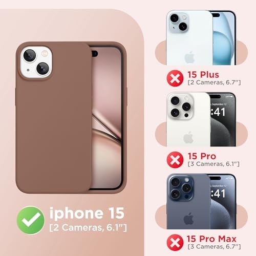 GolbinBox Magnetic for iPhone 15 Case, Silicone Cover, Brown - Image 2