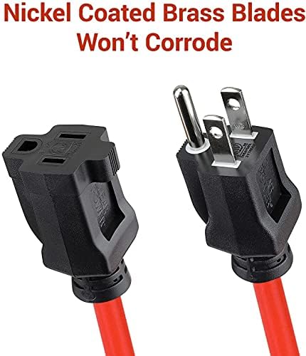 Clear Power 16 Gauge 3Prong Cords (16/3-3 Prong Grounded Plug, Orange, 25 ft) - Image 2