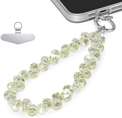 TENOC Beaded Phone Wrist Strap, Light Yellow by TENOC