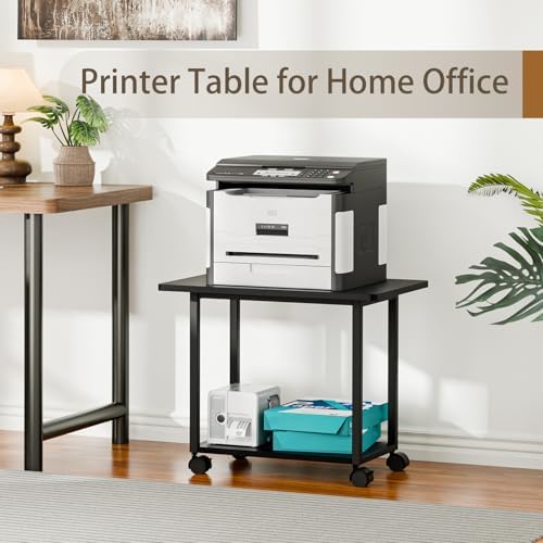 MARTY 22"x15.75" Large Printer Stand Under Desk, Rolling Cart Printer Table - Image 2