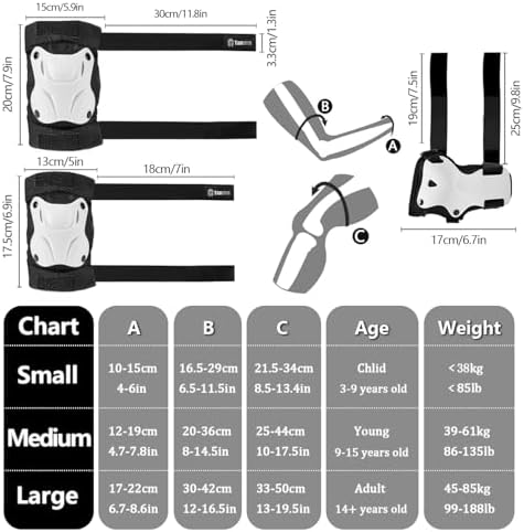 Tanden Skating Protective Gear Knee and Elbow Pads Wrist Guards for Roller Skating Skateboarding, Skate Pads Adult Knee Pads - Image 6