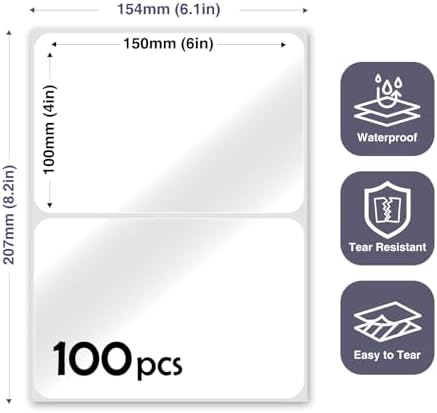 JIEHENG 100Pcs Clear Large Labels for Storage Bins,6x4 Inch Labels - Image 2