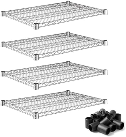 21" x 30" Chrome Wire Shelf Replacement 4 Pack for Restaurant Kitchens and Food Service Storage by Zedfire