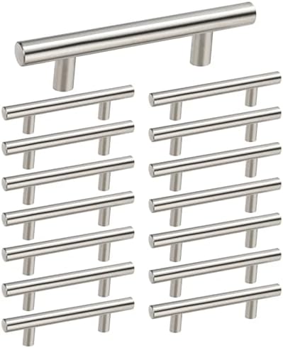 homdiy 15Pack 5in Cabinet Pulls Brushed Nickel Cabinet Handles Nickel Pulls Modern Cabinet Hardware, Stainless Steel Kitchen Cabinet Handles Drawer Pulls by homdiy