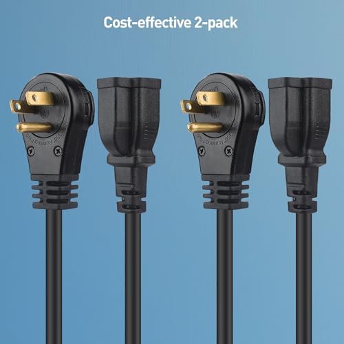 [ETL Listed] Cable Matters 2-Pack Rotating Flat Plug Extension Cord, 3ft - Image 7