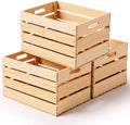 Weysat 3 Pack Large Wood Crates Box for Storage 12 x 10 x 8 Inch Unassembled Wooden Milk Crates with Handle Decorative Nesting Box for Display Rustic Decor DIY Office Home Retail Art Craft (Wood) by Weysat