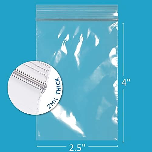 2.5" x 4" Small Zip Bags, 10000 Pack, 2 Mil, Reclosable Jewelry Bags, GPI - Image 2