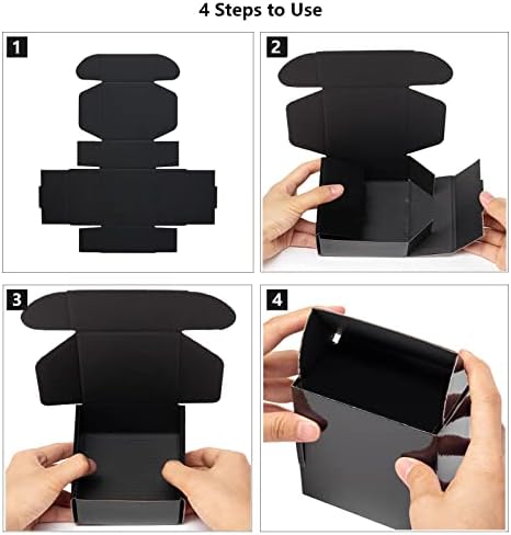 Timirog Shipping Boxes 12x9x2 Inches 25 Pack Black Corrugated Cardboard - Image 7