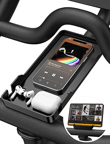 Phone Holder for Peloton Bike & Peloton Bike +, Peloton Bike Accessories, Built-in Anti-Slip Silicone mat Mount Tray, Peloton Phone Holder for iPhone, iPad - Easy Installation by Acoretoas
