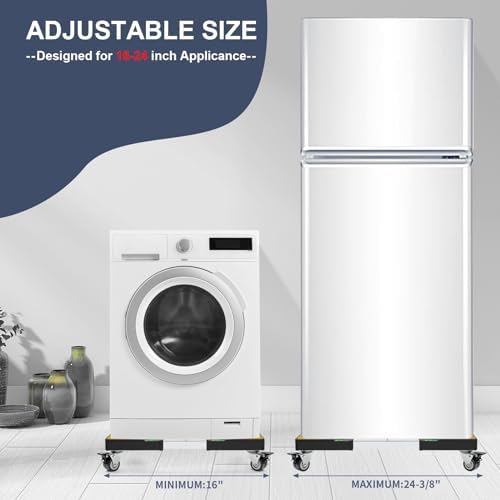 W B D WEIBIDA Mobile Roller with 4 Locking Wheels, Adjustable Furniture Dolly Mini Fridge Stand Appliance Dollys Cart Washer Pedestal for Portable Washing Machine, Dryer, Refrigerator - Image 2