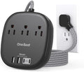 Cruise Ship Travel Essentials, 3Ft Short Extention Cord, 22.5W/4.5A, Black by OneBeat