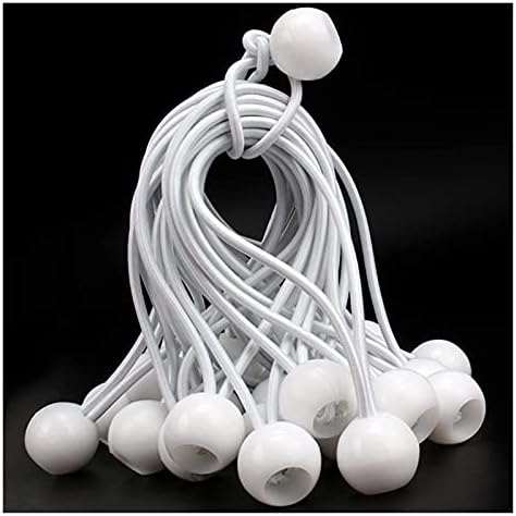 Bungee Cord Heavy Weight Tarp Bungee Cords Tie Down Straps Multifunction Elastic Rope for Camping Tents Cargo Screen Canopy Tent Bungee Cord ( Color : White+10 PCS , Size : 6 inch ) by KengBiTransmissioncomponents