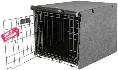 Seiyierr Dog Crate Cover - Kennel Cover Fit for 42 Inch Dog Crate, Double Door Polyester for Wire Puppy Cage Indoor Outdoor Protection,Grey by Seiyier