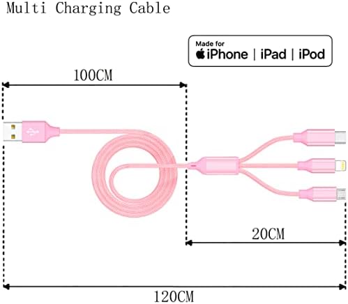 Multi Charging Cable 4ft 3Pack 3 in 1 Charger Cord, Multiple Rapid Cable - Image 3