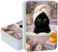 Lavender Spa Kitten Metal Tin Box with Lid,Storage Container by Unknown