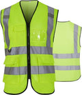 Reflective Safety Vest for Men Women 6 Pockets High Visibility Construction by Tenrry