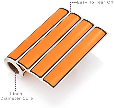 Carstens Adhesive Sticker Labels, 5 3/8” x 1”, Binder Labels for 1” Ring Binder Spines, Orange, Roll of 200 - Image 2