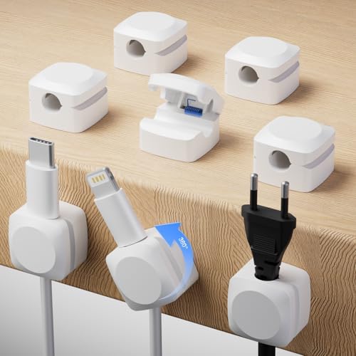 Daisyhome Rotatable Cord Organizer, Strong Adhesive Spring Cable Clips by Daisyhome
