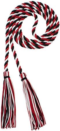 Tassel Depot Graduation Honor Cord - Black/Red/White - Every School Color Available - Made In Usa by TasselDepot