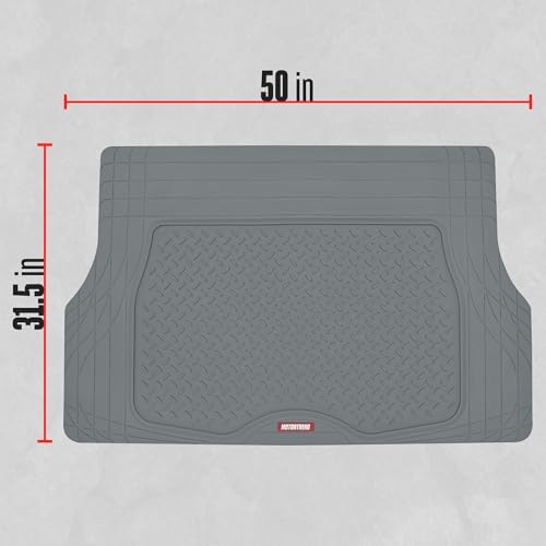 Motor Trend FlexTough™ Heavy Duty Gray Rubber Car Floor Mats All Weather & Cargo Liner for SUV Full Set - Universal Trim to Fit Automotive Floor Mat & Trunk Mats for Cars Interior Accessories - Image 5