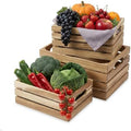 VICTORY RELAX Nesting Wood Storage Crates (Set of 3) - Light Natural Acacia Wood Stackable Wooden Boxes for Storage & Organization - Decorative Wooden Basket Set for Fruits, Shelving & Home Decor by VICTORYRELAX